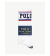 POLO RALPH LAUREN 集 的 三 标志 棉-混合 运动 袜子