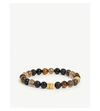 NIALAYA MULTI-COLOURED BEAD AND 18CT GOLD-PLATED SKULL BRACELET