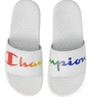 CHAMPION SUPER SPLIT SCRIPT SPORT SLIDE,CM100384W