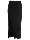 RICK OWENS SIDE SLIT PENCIL SKIRT