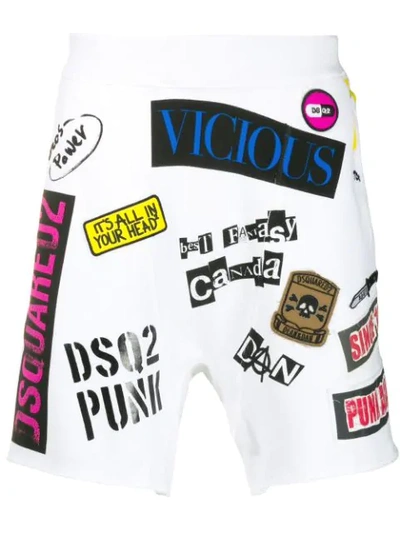 Dsquared2 Logo Track Shorts In White