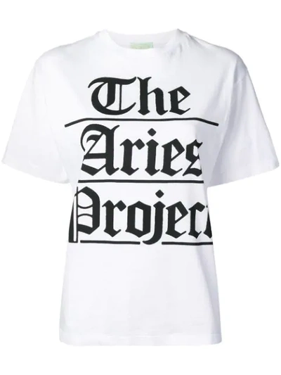 Aries Project Print T-shirt In White