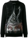 BALMAIN LOGO PRINTED HOODIE