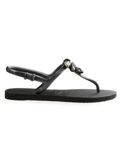 Havaianas Women's Freedom Capri Iii Crystal-embellished Sandals In Black