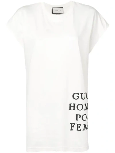 Gucci Oversized Logo Print T In White