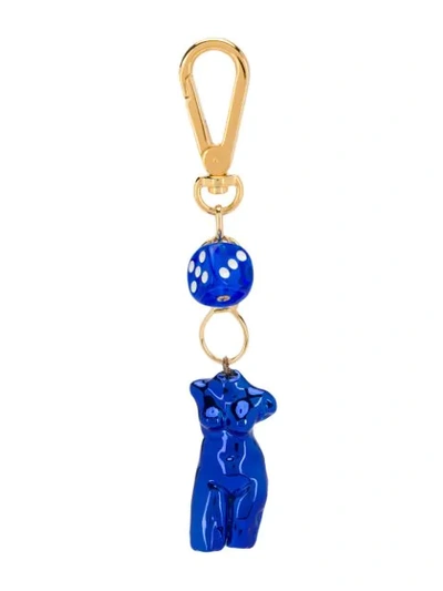 Marni Dice And Statue Motif Bag Charm - 蓝色 In Blue