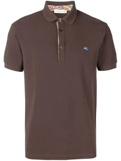 Etro Poloshirt Mit Logo-stickerei - Braun In Brown