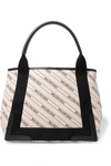 BALENCIAGA CABAS SMALL LEATHER-TRIMMED CANVAS TOTE