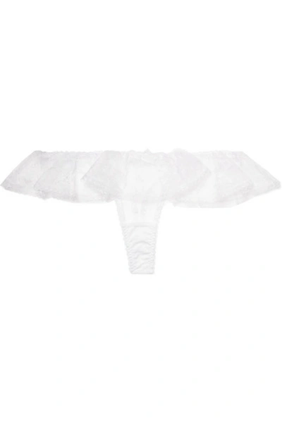 Agent Provocateur Fee Ruffled Lace Thong In White