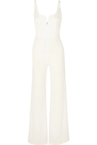 Galvan Paneled Crepe Jumpsuit In White