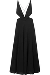 GIVENCHY CUTOUT HALTERNECK WOOL-CREPE GOWN