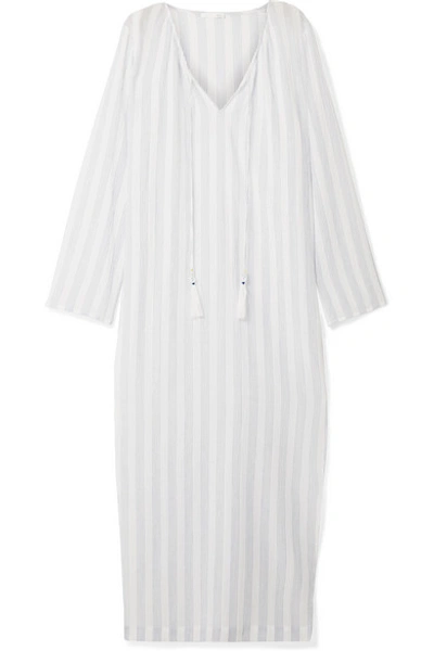Skin Striped Cotton-gauze Nightdress In White