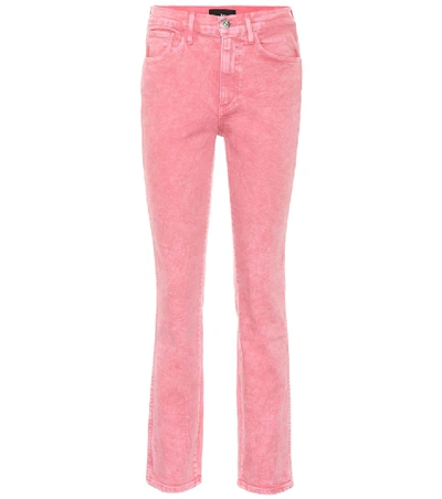 3x1 Stevie High-rise Cropped Straight-leg Jeans In Bubble Gum