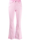 DON'T CRY DON'T CRY FRAYED FLARED JEANS - PINK