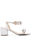 SCHUTZ SCHUTZ CIRCLE STUD SANDALS - WHITE