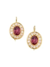 RENEE LEWIS 18K Yellow Gold, Garnet & Diamond Drop Earrings