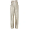 BALMAIN SILVER WIDE-LEG COATED-KNIT TROUSERS