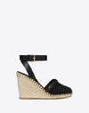 VALENTINO GARAVANI Grainy Calfskin and Macramé Lace Espadrille 15/105 mm