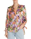 ALICE AND OLIVIA ALICE + OLIVIA SHEILA BLOUSON-SLEEVE FLORAL BURNOUT TOP,CC904B54033