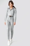 PAMELA X NA-KD SOFT SLIM TRACK PANTS - GREY