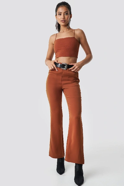 Na-kd High Waist Bootcut Suit Trousers - Orange In Rust