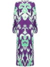 VALENTINO PRINTED PLEATED MAXI DRESS