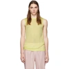 TIBI SSENSE EXCLUSIVE YELLOW CRISPY VISCOSE MESH TANK TOP