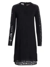 AKRIS PUNTO Organza Dot Wool Sweater Dress