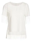 AKRIS PUNTO Fringed Mesh Top