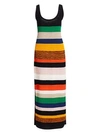 AKRIS PUNTO Stripe Cotton Crochet Dress