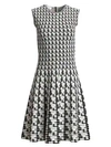 AKRIS PUNTO Soundboard Print Flounce Dress