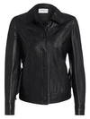 AKRIS PUNTO Ruffled Perforated Leather Jacket