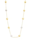 GURHAN Lentil 24K Yellow Gold, White Gold & Diamond Pavé Station Necklace