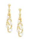 GURHAN Tipsy 24K Yellow Gold 3-4mm Oval Rice Pearl Beaded Drop Earrings