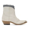 GOLDEN GOOSE GOLDEN GOOSE WHITE DENIM YOUNG BOOTS