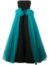 CHRISTIAN SIRIANO TULLE PANEL GOWN