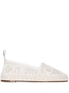 CHLOÉ CHLOÉ WOODY LACE LOGO ESPADRILLES - 大地色