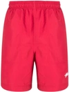 STUSSY STUSSY 条纹细节运动短裤 - 红色