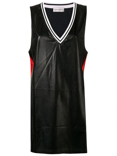 Faith Connexion Leather-effect Basketball Tank Top In Black