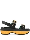 MARNI MARNI BUCKLE DETAIL PLATFORM SANDALS - BLACK