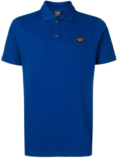 Paul & Shark Always Heritage Logo Pique Polo Shirt In Blue