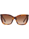 VALENTINO VALENTINO EYEWEAR OVERSIZED SUNGLASSES - BROWN