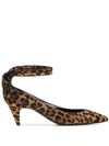 SAINT LAURENT CHARLOTTE LEOPARD PRINT PUMPS