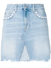 7 FOR ALL MANKIND 7 FOR ALL MANKIND A-LINE DENIM MINI SKIRT - BLUE