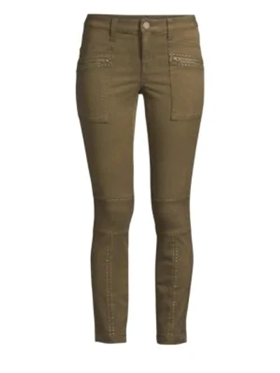 Joie Hazina Studded Skinny Ankle Pants In Fatigue