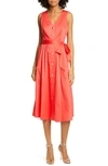 TED BAKER Ryylie Button-Up Tie Front Cotton Midi Dress,WMD-RYYLIE-WH9W