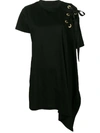 SACAI SACAI ASYMMETRIC T-SHIRT DRESS - BLACK