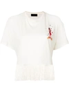 ALANUI FRINGED EMBROIDERED T-SHIRT