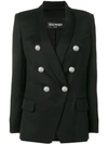 Balmain Double-breasted Fitted Blazer In Black