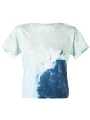 RE/DONE ABSTRACT PATTERN CROPPED T-SHIRT